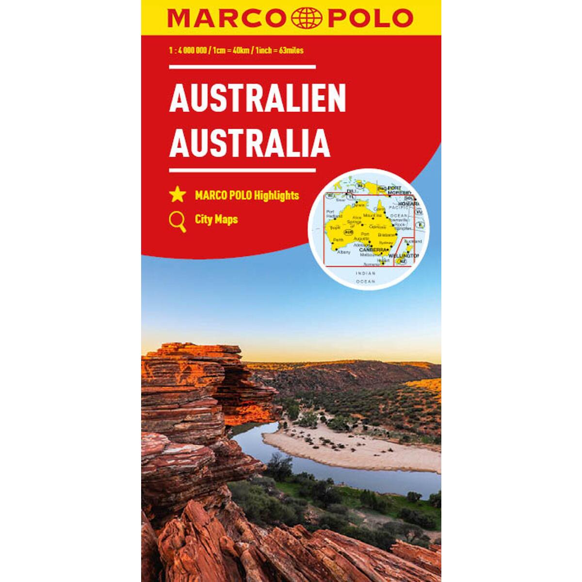 MARCO POLO Kontinentalkarte Australien 1:4 Mio. von Mairdumont